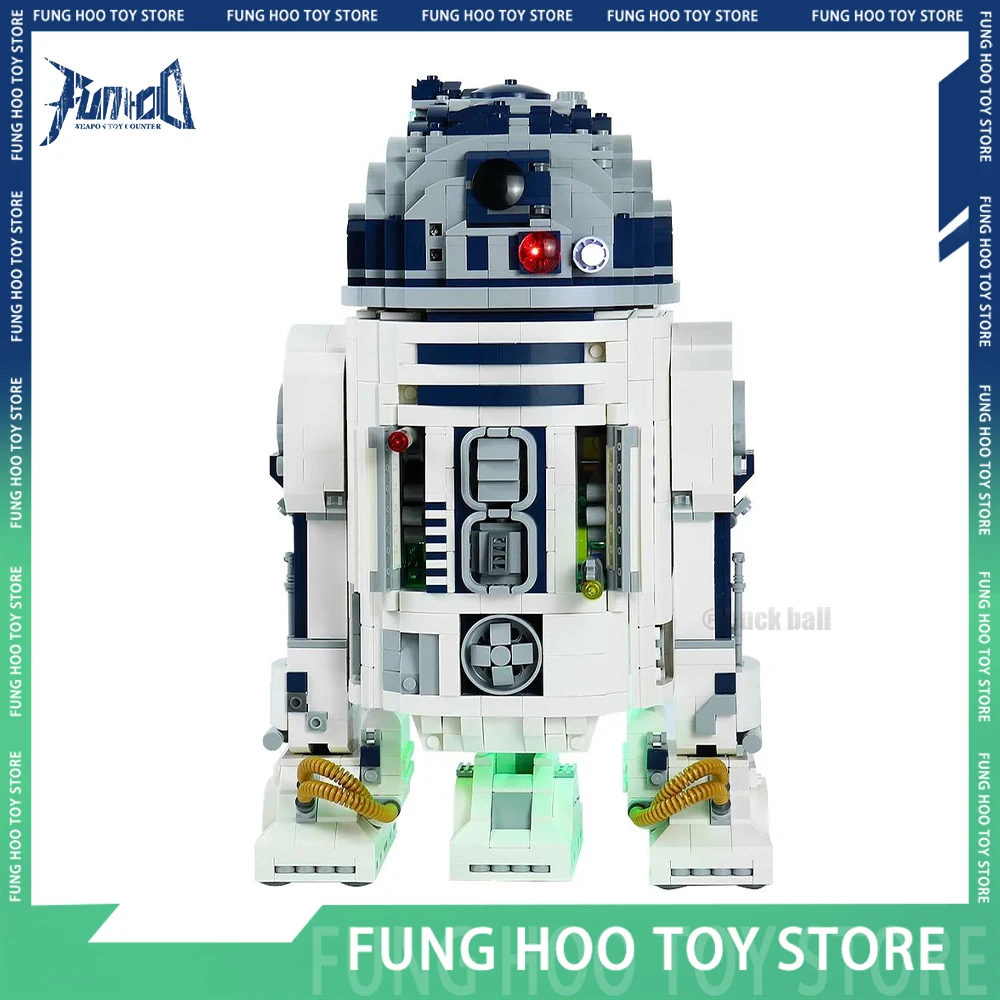 

75308 Robot Star Space Union R2d2 Figure R2-D2 Models Lighting Assembly Blocks Figure Kid Toy Pvc Desktop Ornament Birthday Gift