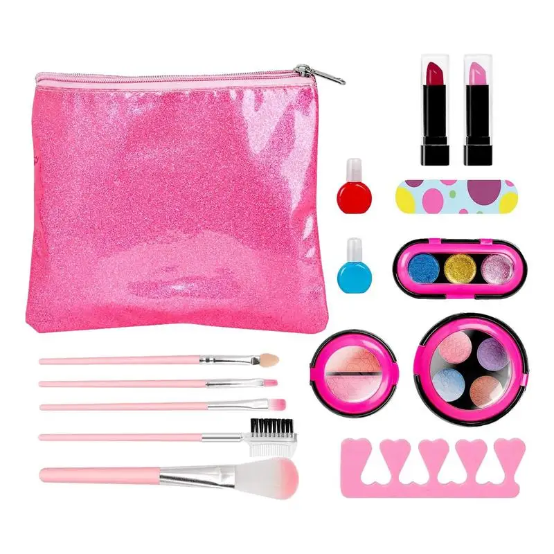 

Kids Makeup Kit For Girl Washable Makeup Girl Toy Play Set Pretend Play Toy Children Makeup Cosmetics Playing Box Fake Makeup