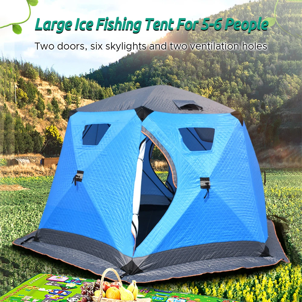Camping Tent Portable Tent Hexagonal Winter Fishing Tent For 6 Person