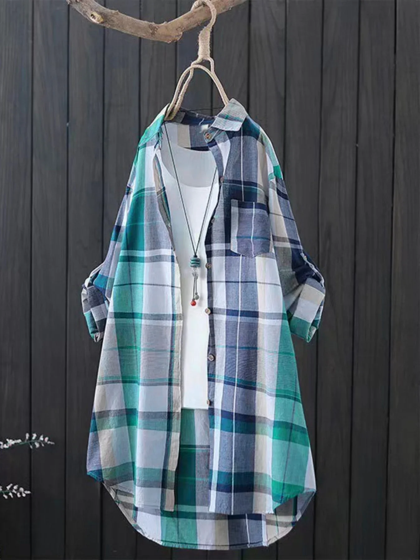 Plus Size Women’s Shirts 2025 Lapel Square Plaid Tops Long Sleeve Korean Style of Casual Fashion Single-breasted Sunscreen Coat Best Sellers In Women's Clothing Plus Size Women’s Shirts 2025 Lapel Square Plaid Tops Long Sleeve Korean Style of Casual Fashion Single-breasted Sunscreen Coat Best Sellers In Women's Clothing
