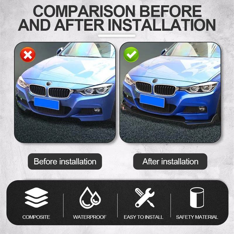 4/5PCS Universal Car Front Blade Bumper Lip Body Kit Spoiler Splitter Carbon Fiber Bumper Canard Lip Splitter For BMW For Tesla car bumper spoiler bumper lip bumper lip decoration front bumper decoration front bumper cover