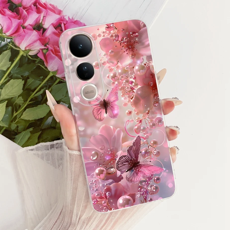 Luxury Bow Flowers Painted Soft Silicone Phone Case Cover