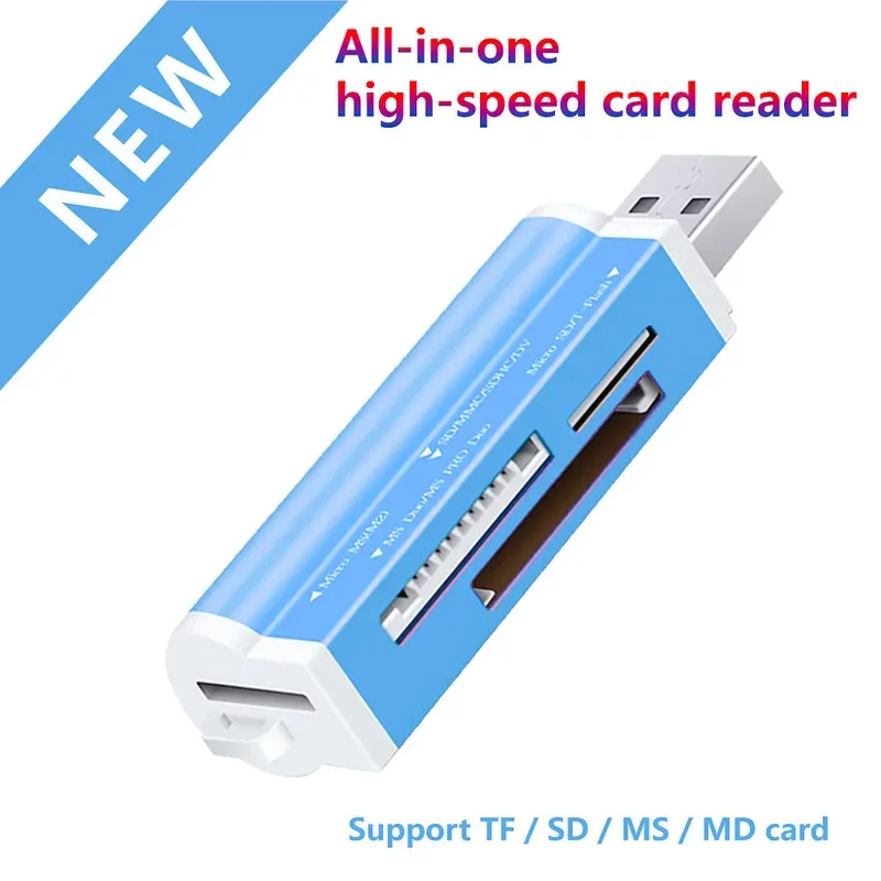 4 in 1 Micro SD Card Reader Memory Stick Pro Micro SD/T-Flash/M2/MS Flash USB Memory Card Reader for SD Adapter
