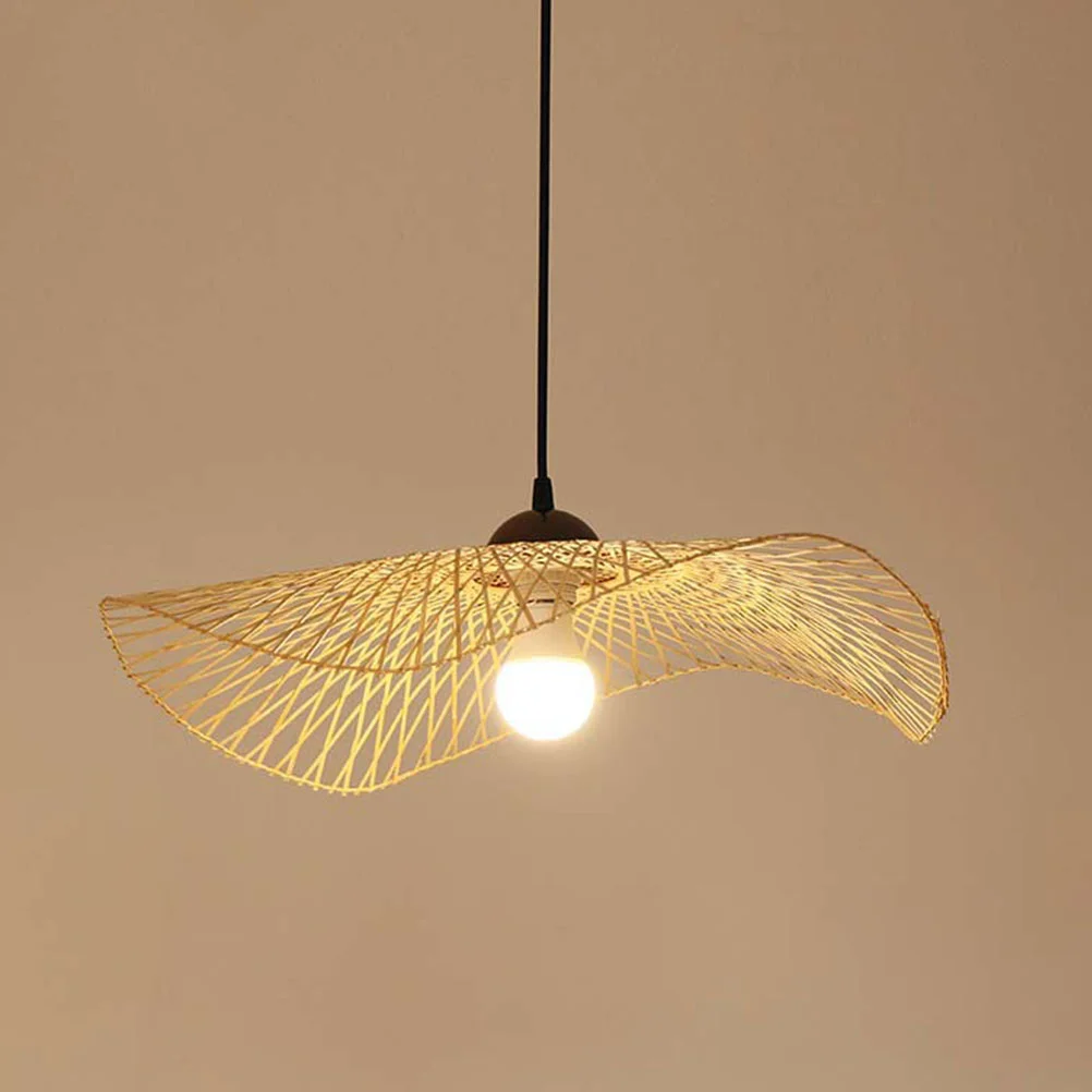 

Handmade Bamboo Chandelier Rattan Weaving Lighting Retro Bamboo Art Pendant lamp for Cafe Bar Restaurant with Light Source