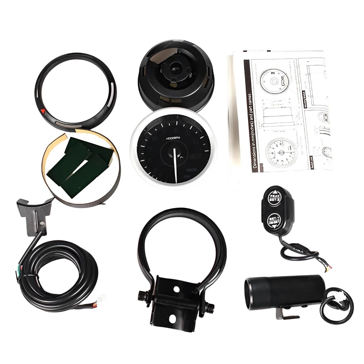 DEFY ADVANCE A1 Tachometer 80mm 7 Colors 11000 RPM Gauge 3.75 Inch Car Racing Gauge with Shift Light & PEAK 1~8 Cylinders Engine