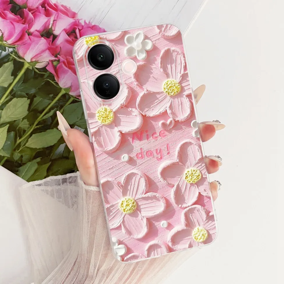 Clear Luxury Cute Cat & Butterfly Painted Case