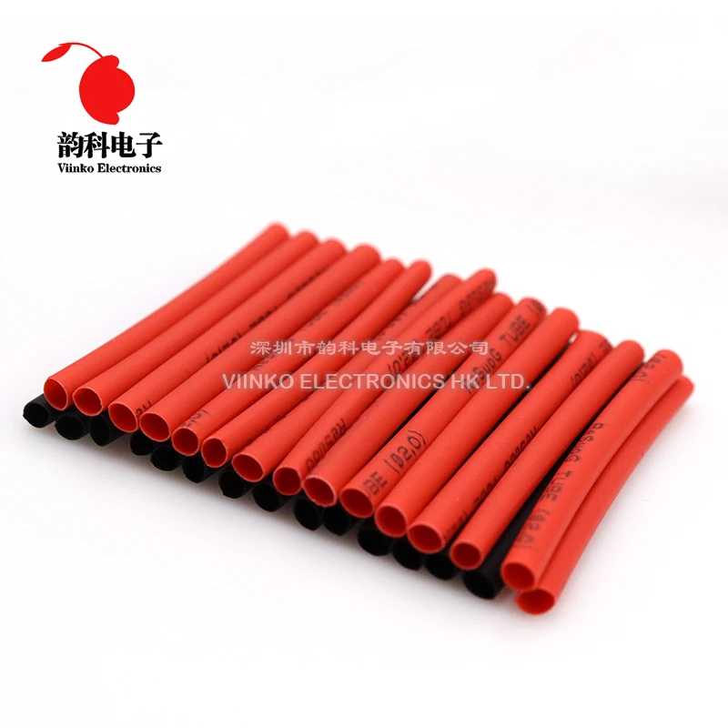 2:1 Heat Shrink Tube Insulation Sleeving Red Black Polyolefin Assortment Kit Electrical Wire Cable Shrinkage heatshrink 127pcs