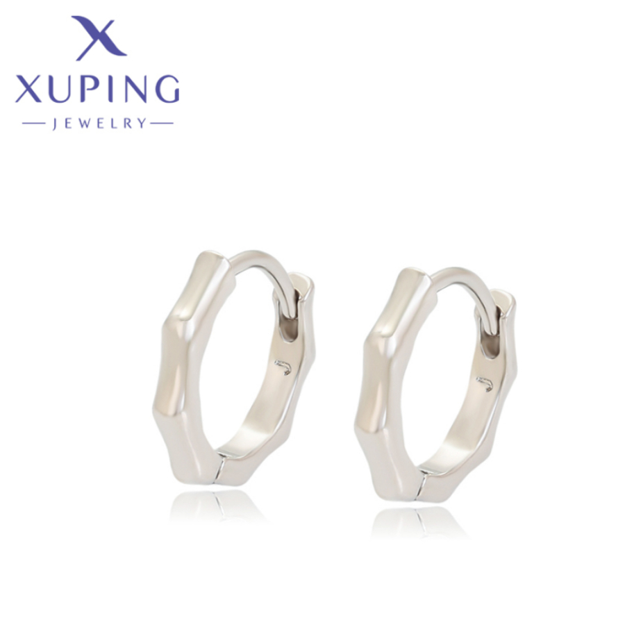 Xuping Jewelry New Fashion Circle Shape Platinum Plated Environmental Copper Earrings for Women Ladies Christmas Girl S00074300