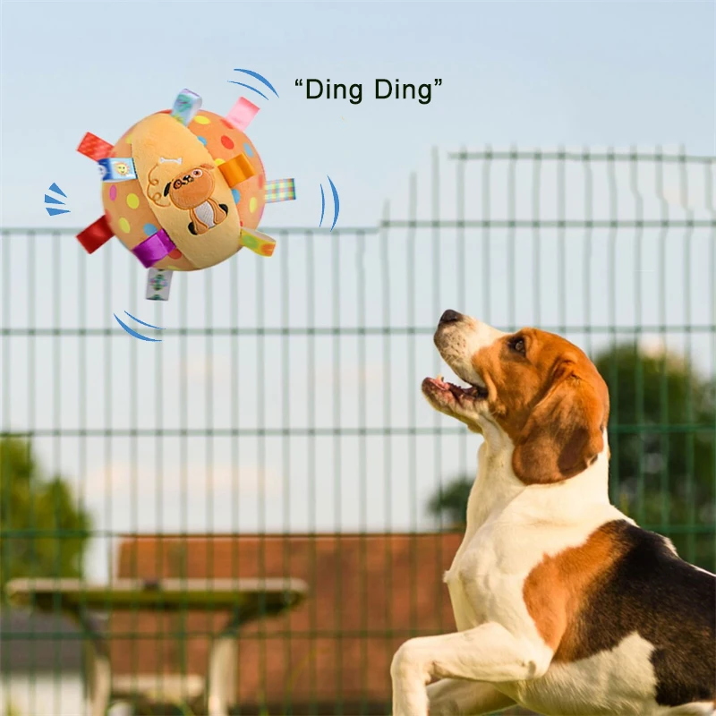 Plush Dog Vocal Toy Ball Funny Interactive Pet Toys with Bells Cleaning Tooth Chew Toy For Small Large Dogs Cats Puppy Plaything 4