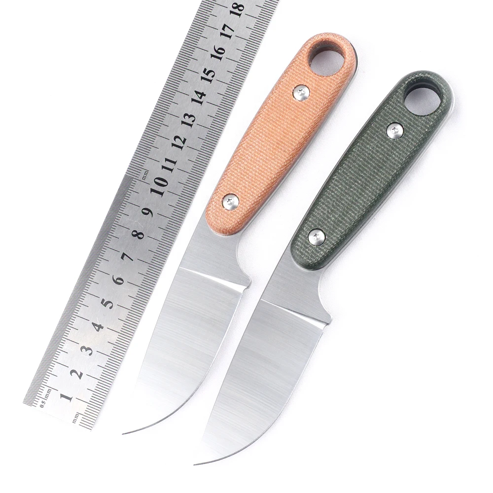 

NINE THORN fixed knife 14c28n blade linen handle full tang EDC tool compact fixed knife suitable for work and camping