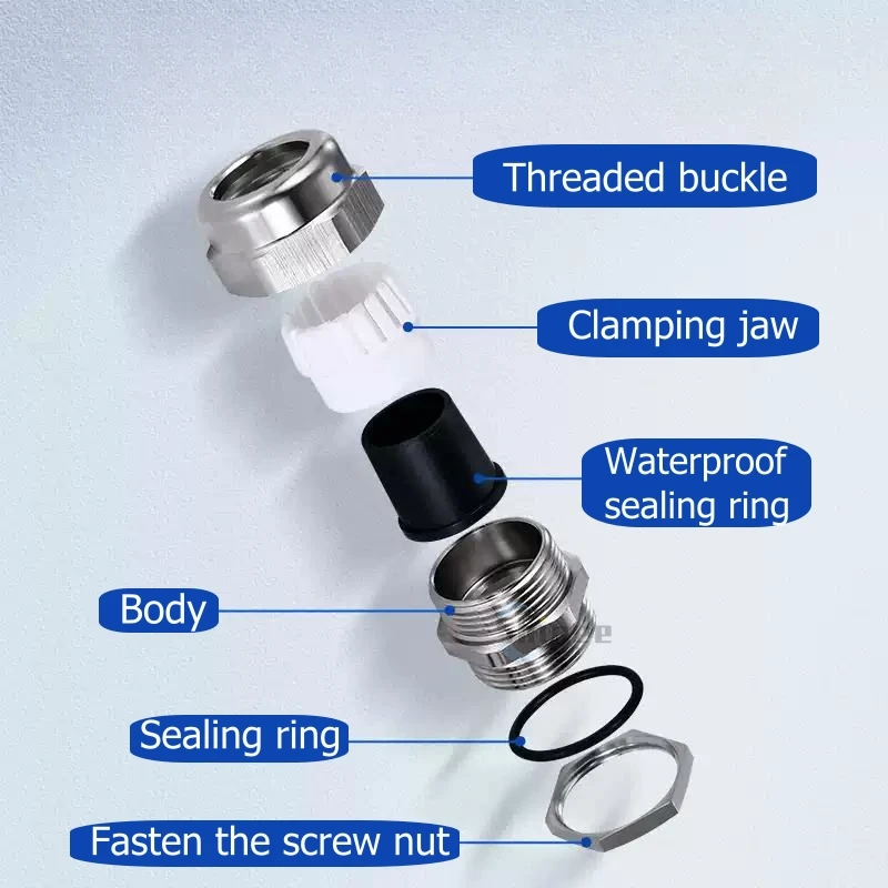 Waterproof Cable Gland IP68 Nickel Plated Brass 1/4" 3/8"1/2" 3/4" 1" 2" 3" BSPP/NPT Male Thraed For 3-6.5mm 4-8mm Cable Joint