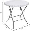 32" Round Folding Commercial Banquet Table, Portable Plastic Coffee Card Dining Table for Kitchen or Outdoor Party Wedding Event 4