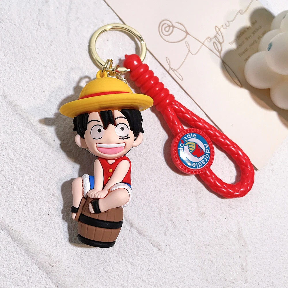 Porte-clés figurine en silicone One Piece, porte-clés beurre mignon, Monkey  D Luffy, Roronoa Zoro, accessoires de sac à dos, cadeaux animés - AliExpress