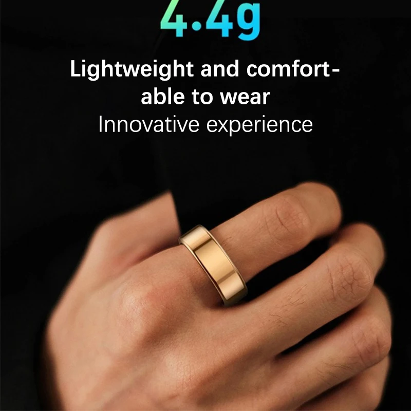 

Smart Ring Military Grade Titanium Steel Shell Health Monitoring IP68 & 3ATM Waterproof Multi-sport Modes