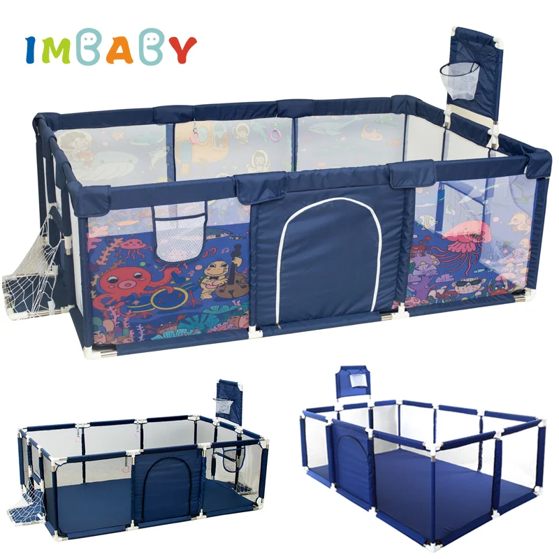 IMBABY Baby Playpen Soft Baby Playground Indoor Outdoor Activities for Balls Pool Diverse Games Fence for Children Safety