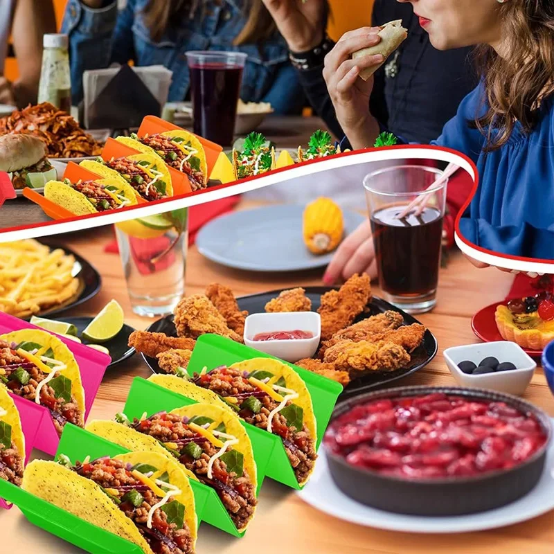 1-30PCS Taco Holder Mexican Pancake Rack Multicoloured Wavy Taco Holder Tortilla Tray Food Tray Rack Kitchen Baking Tools