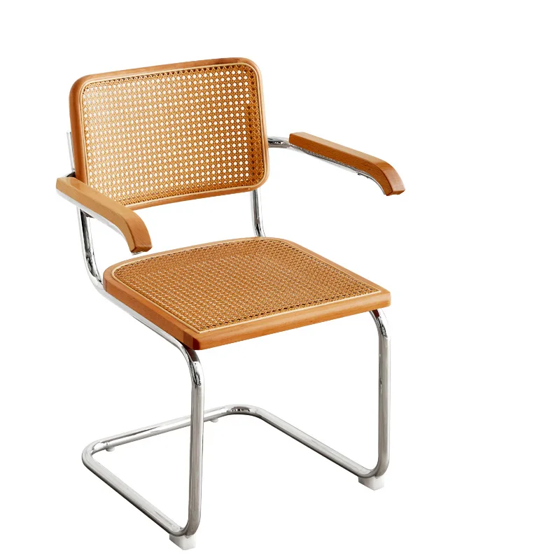 Mid-Ancient Rattan Dining Chair Nordic Retro Domestic Armchair Coffee Chair