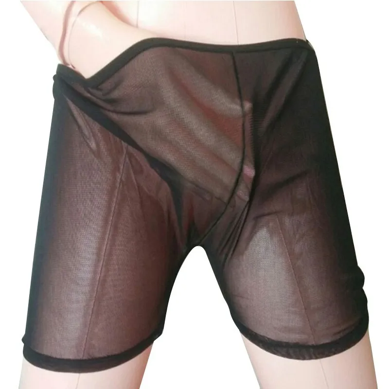 

1pc Men's Solid Color Mesh Sheer Loose Boxers Shorts Underwear Sexy Lingerie Trunks Underpants Male Panties Boxer