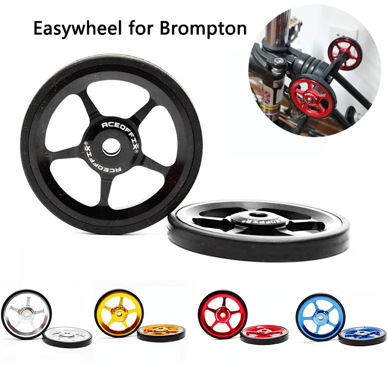 Roulettes Pliantes Easy Wheel EZ Wheels Pour Rack Brompton - Alu/Caoutchouc - Neuves