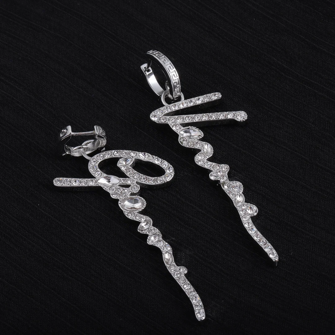 

Chic street shot alphabet pendant punk earrings
