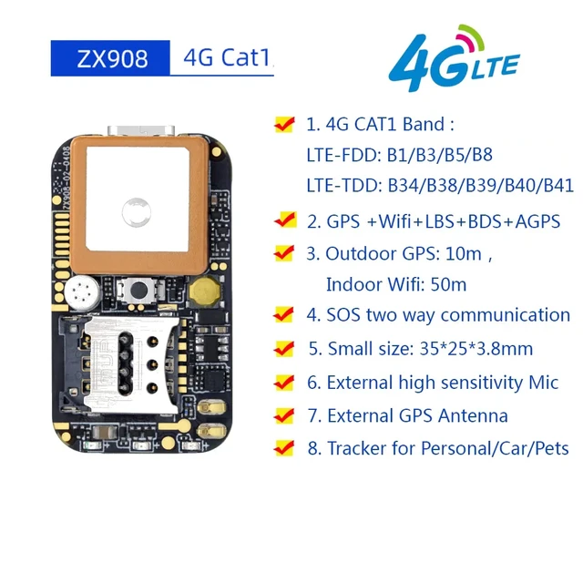 Small 4G GPS tracker up to 25 days of tracking