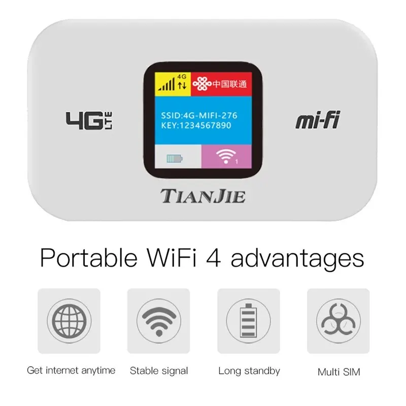 WiFiルーター ４Ｇ+ Tianjie 150mbps 4g wifiルーターロック解除されたSIMカード