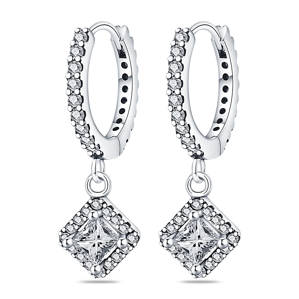 2022 Charm Double Hoop Earrings 925 Silver Fit Original Brand Charms Diy Fine Jewelry Gift For Women Fine Earring Making Gift 