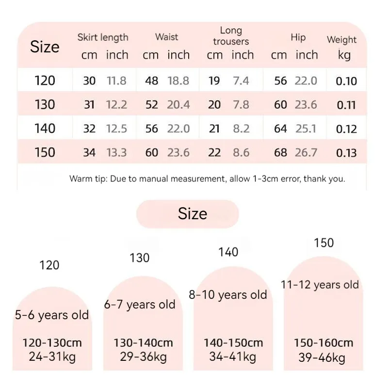 Girls Sport Skirt Children Anti-embarrassment Breathable Yoga Dance Training Running Hiking Tennis Summer Clothes for Kids MM381