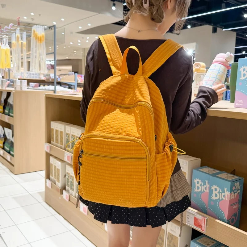 여성용 빈티지 캐주얼 노트북 백팩(구획 포함) 멀티 포켓 데이팩 귀여운 경량 학..