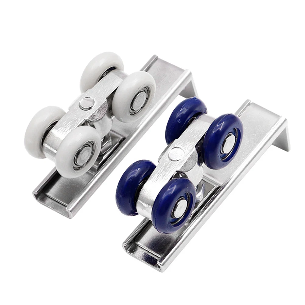 Sliding Door Roller 1 Pair Hardware Slide Doors Pulley Wheels Rail Track Pulley Wardrobe Moving Door Hanging Wheel