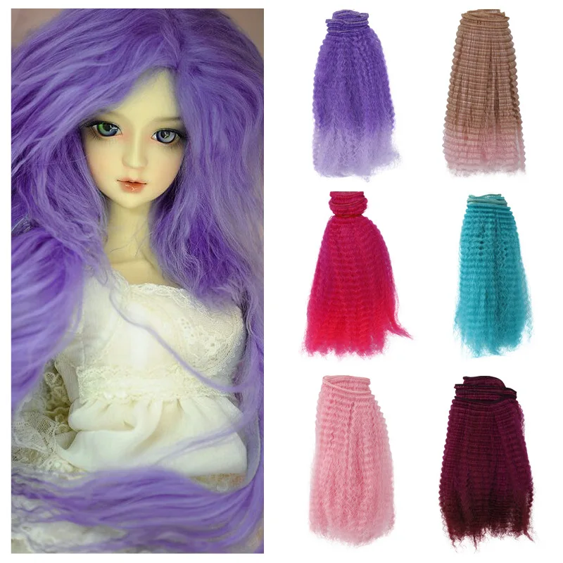 15cm Handmade Curly Doll Hair /SD AD 1/3 1/4 1/6 Bjd Doll Diy Hair for Blyth BJD Wigs doll accessories doll wigs toy wigs