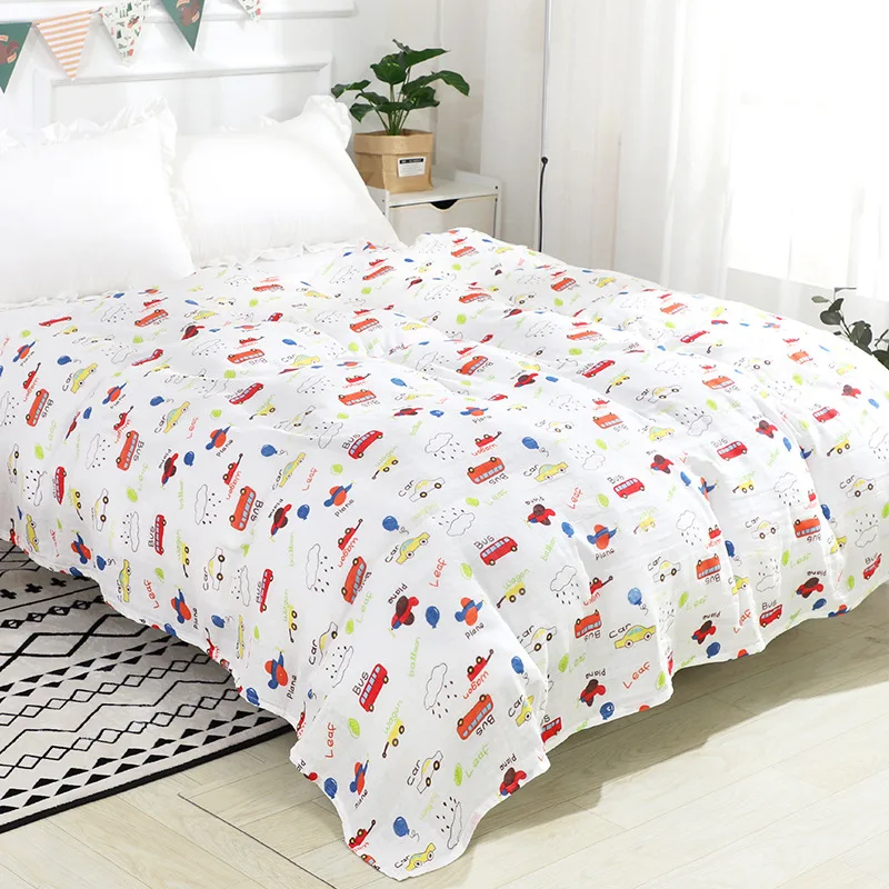150x220cm gauze towel quilt children's Breathable cotton double-layer air-conditioning blanket adult nap blanket summer bedding