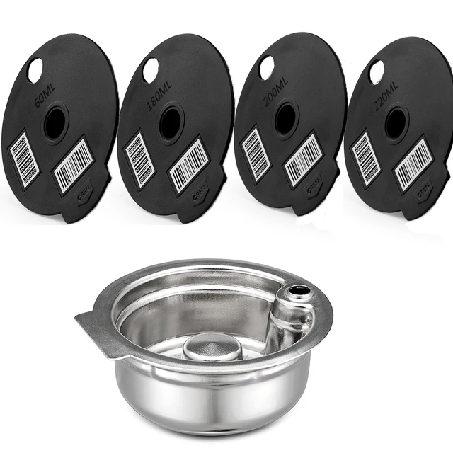 60/180/200/220ml For Bosch Tassimo Stainless Steel plastic Coffee capsule pod refillable filter coffee machine silicone cover