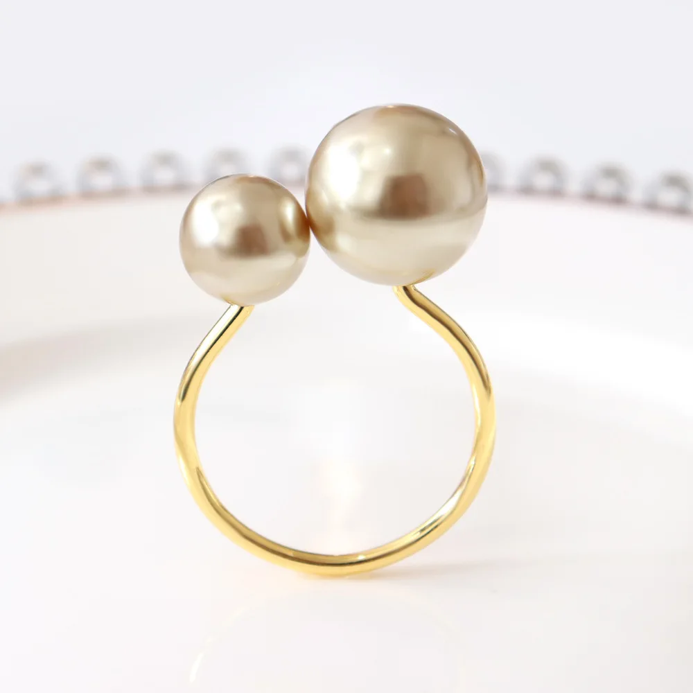 Napkin Ring 6PCS Pearls Napkin Rings Wedding Serviettenring U-Shaped Highlighted Napkin Holders for Dining Room Family Dinner Table Decor