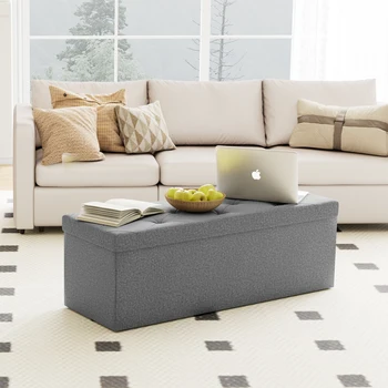 Folding Storage Ottoman Bench 1