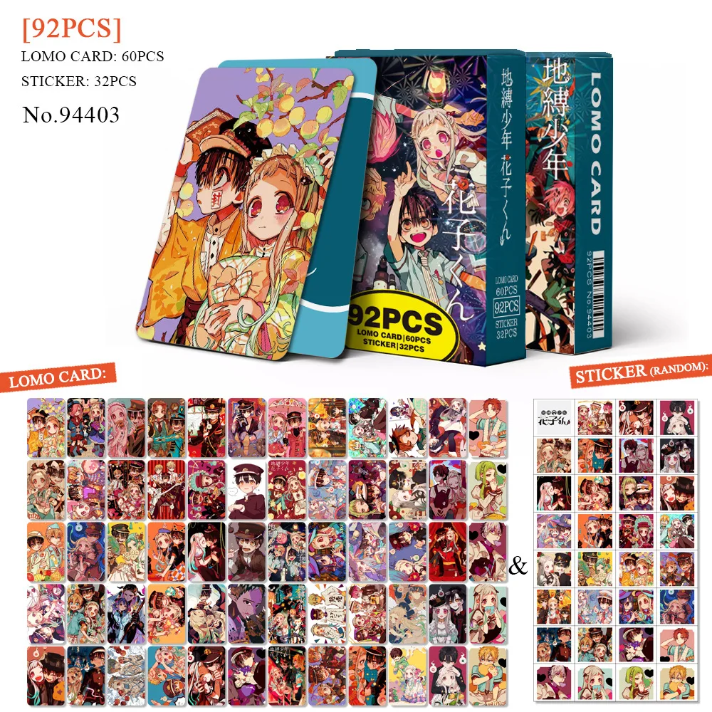 92 개/대 애니메이션 게임 화장실 바운드 Hanako-kun 레이저 Lomo 카드 Photocard HD 인쇄 사진 카드 팬 컬렉션 선물