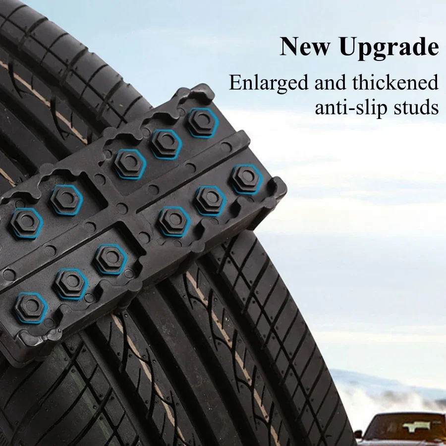 2PCS Traction Boards Offroad Snow Chains for Car SUV Replaces Recovery Boards Tire Chain for Stuck Tires in Ice Mud Sand Snow