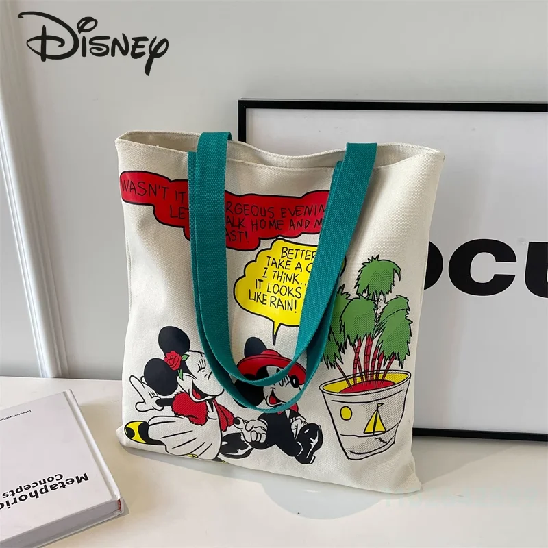 Disney 2024 New Women's Shopping Bag Fashionable High Quality Women's Handbag Cartoon Casual Large Capacity Girl Shoulder Bag