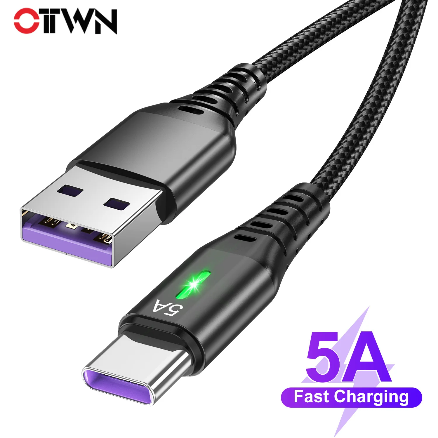 66W 5A cavo di ricarica rapida di tipo C 3A cavo USB per auto a molla