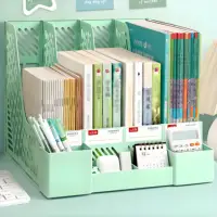 Detachable large-capacity office file organizer, desktop storage rack with 4 compartments, desktop storage organizer 1