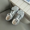 Toddler Girls Bow Rhinestones Sandals Beach Shoes Kids SKy Blue Sequins Princess Sandals 3-12Y Flats Summer Sandals for Girls 5