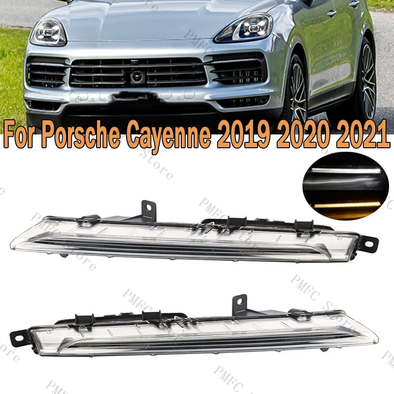 

Car LED DRL Daytime Running Lamp Front Fog Light Signal Lamp Car Accessories For Porsche Cayenne 2019-2021 9Y0941181 9Y0941182