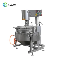 Poêle de cuisson planétaire automatique industrielle, pour confiture, Sauce, soupe, sucre, aliments, vapeur, gaz, marmite inclinable électrique 2
