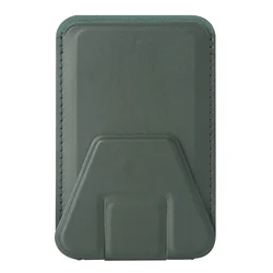 Premium Magnetic Leather Wallet and Card Holder Pouch (Pine Needle Green)
