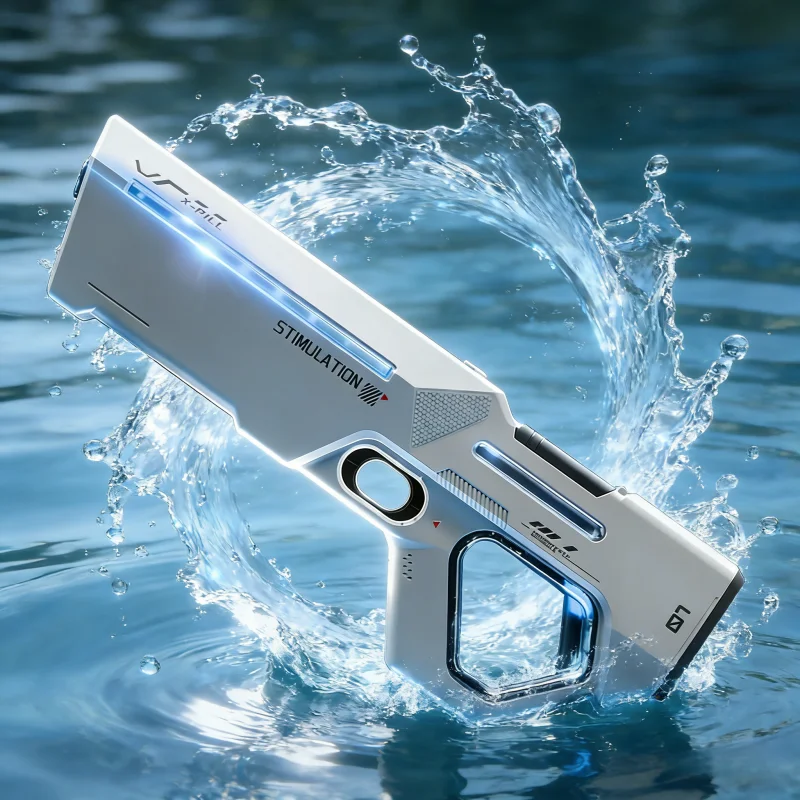 전동 물총 자동 흡수 장거리 발사 LED 라이트 물총 장난감 어린이 수영장 정원 스트레스 해소 게임