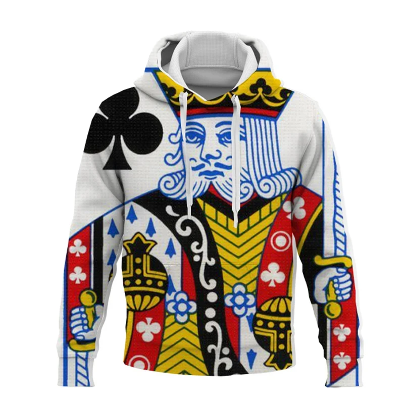 Playing Cards Poker K A Print Hoodies Men/women Funny Hoodie Sweatshirt Male Clothes Boys/girls Harajuku Funny Jacket Coat Tops 6