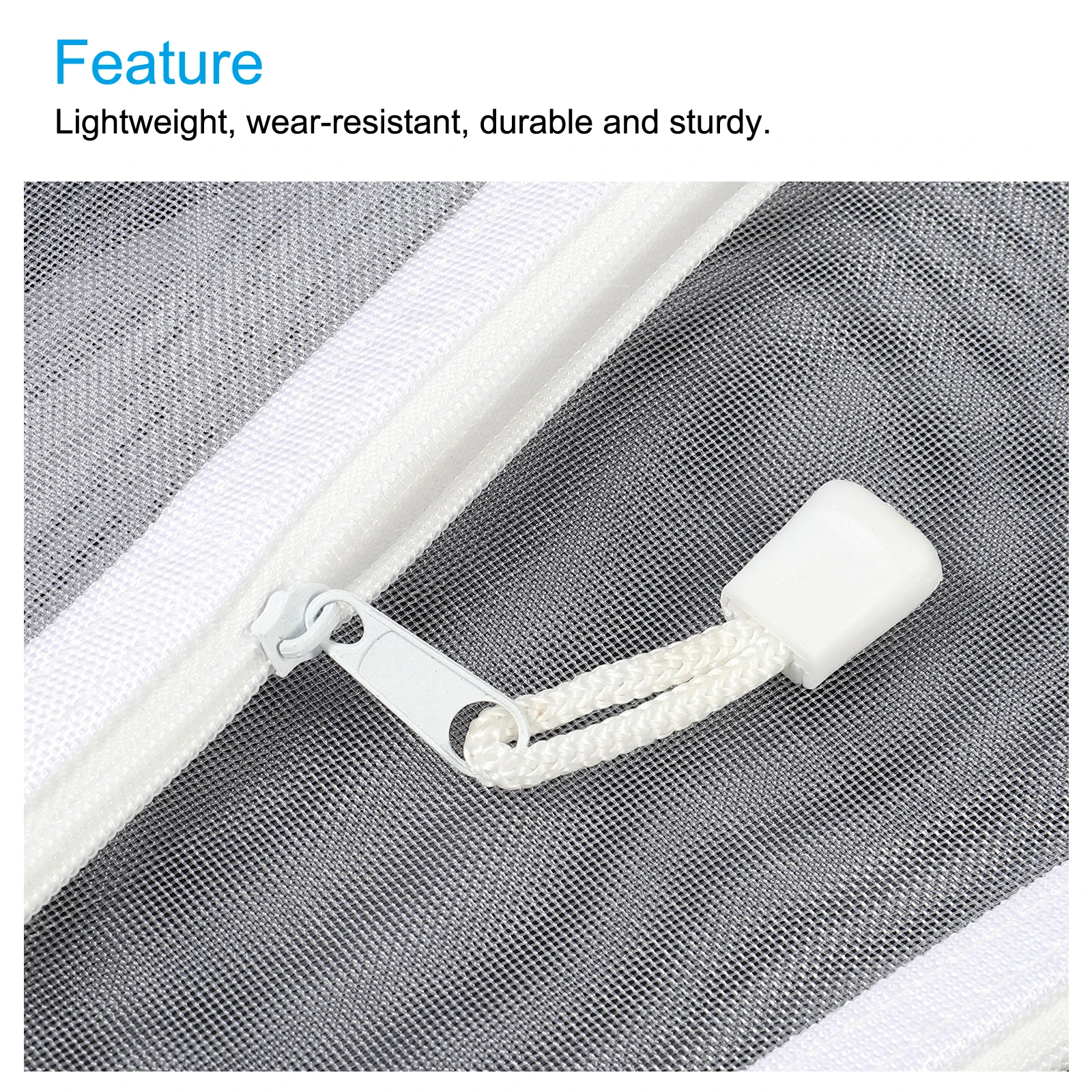 6Pcs B6 Nylon Mesh Zipper Pouch 23x11.5cm Zip Pouch Durable Document Bag Book File Folders Stationery Pencil Case Storage Pocket
