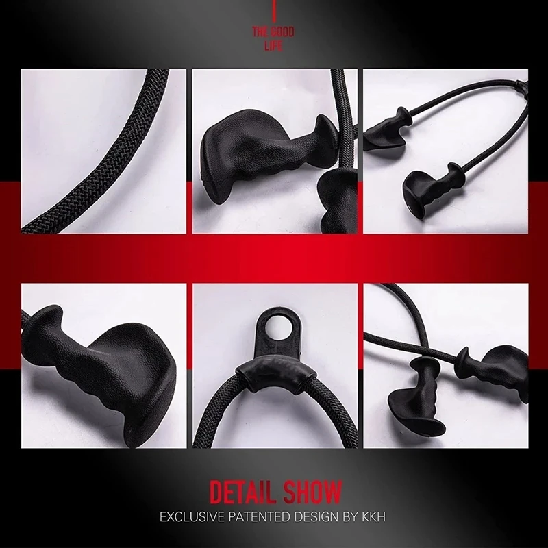 Ergonomic Triceps Rope Pull Down Attachment with Anti-Slippery Natural Rubber Grip for Activating More Muscle Fibers Facepulls 4