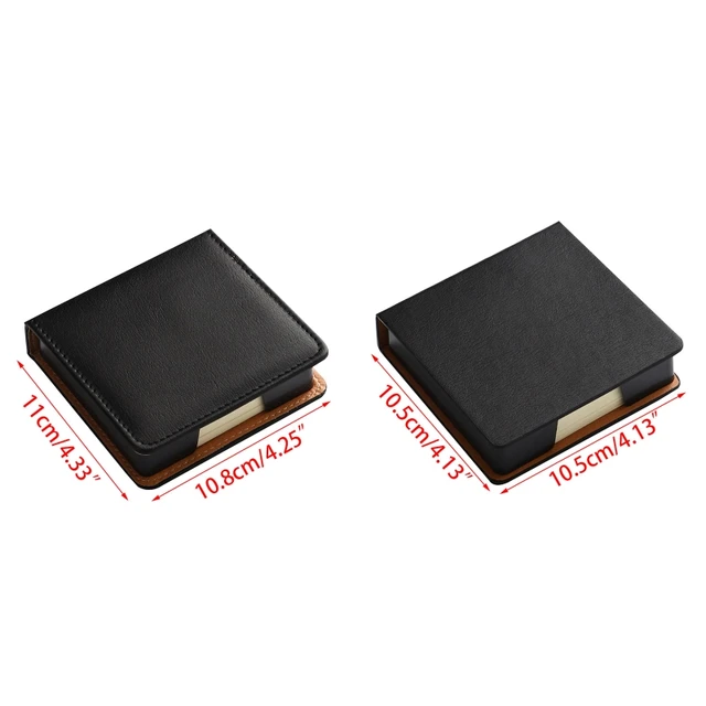 Sticky Note Box with Notepads Leather Memo Pad Dispenser Desktop Supplies for Students Office Worker 6