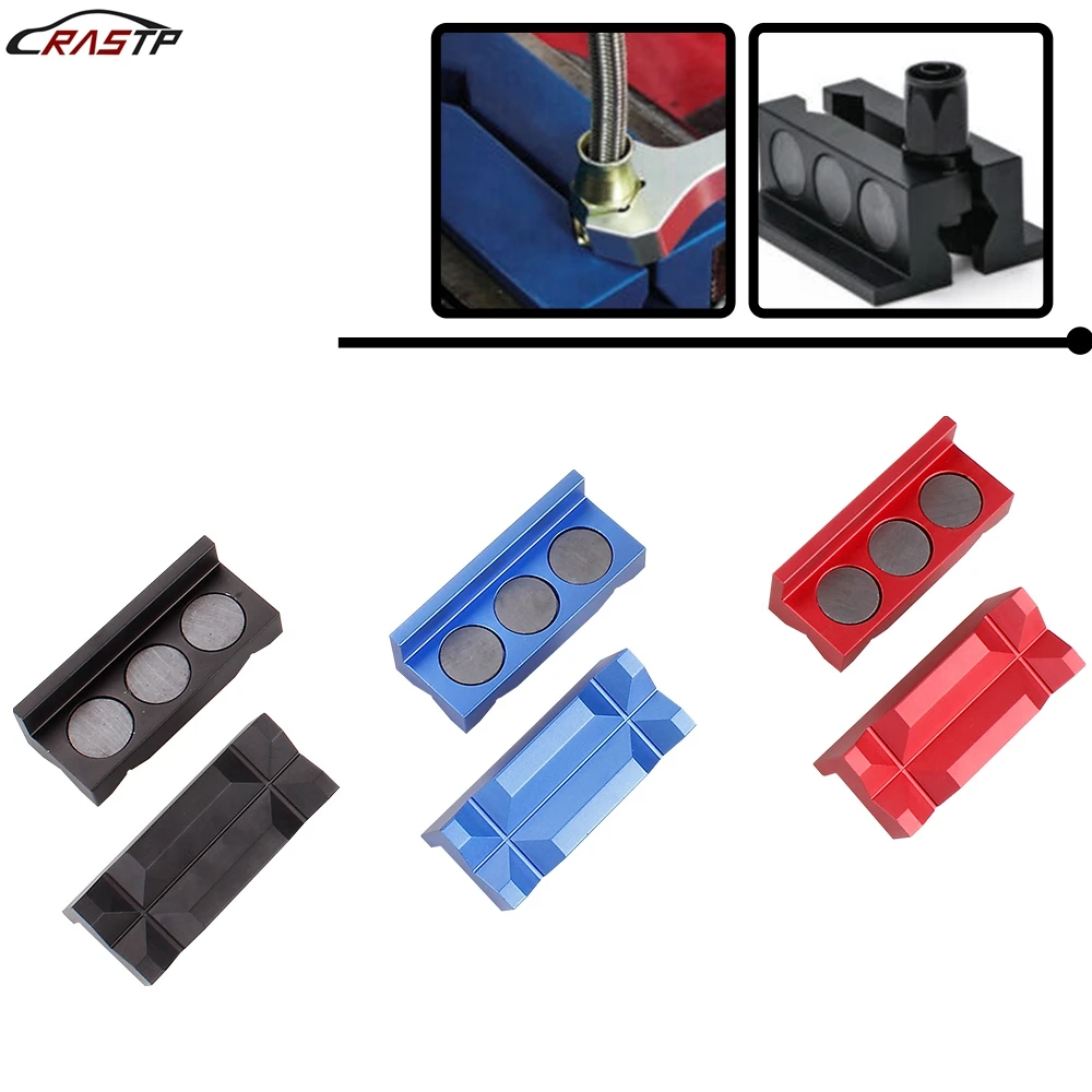 

RASTP-Aluminum Alloy Line Separator Vise Jaw Protective Inserts Magnetized For AN Fittings With Magnetic Black RS-EM1043